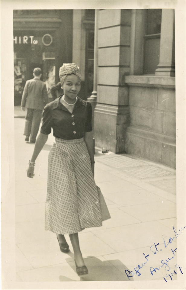 Jabavu in Strand Street, London, 1949.